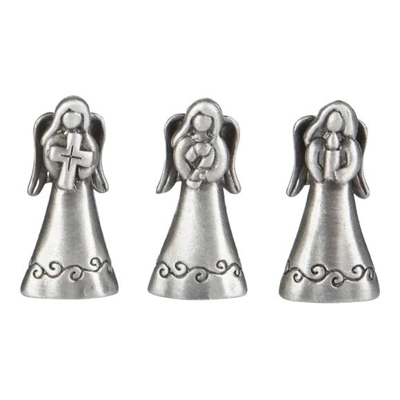 NEW Christmas Triple Angels Trinket PRAYER BOX & CHARMS Pendant Ornament by Ganz - Picture 13 of 15